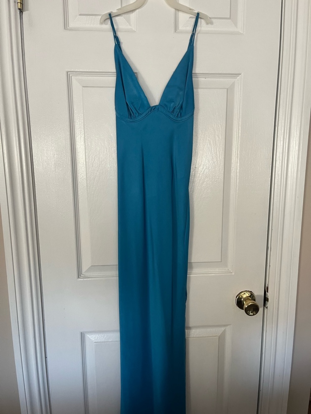 Hello Molly Teal Slip Dress with Spaghetti Straps